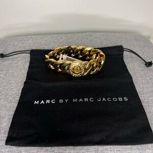 NEW Marc By Marc Jacobs Goldtone Katie Logo Link Bracelet NWT